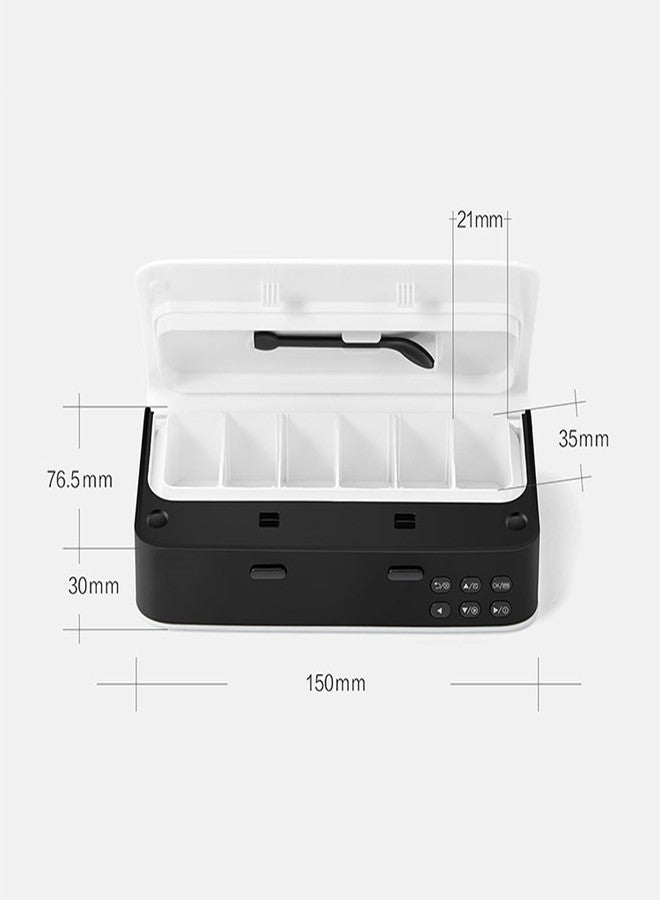 ipalmay Pill Dispenser with Alarm, Daily Medicine Pill Organizer with up to 7 Alarms A Day,Smart Pill Box 6 Compartments, Pill Reminder for Elderly,White (White) - Image 2